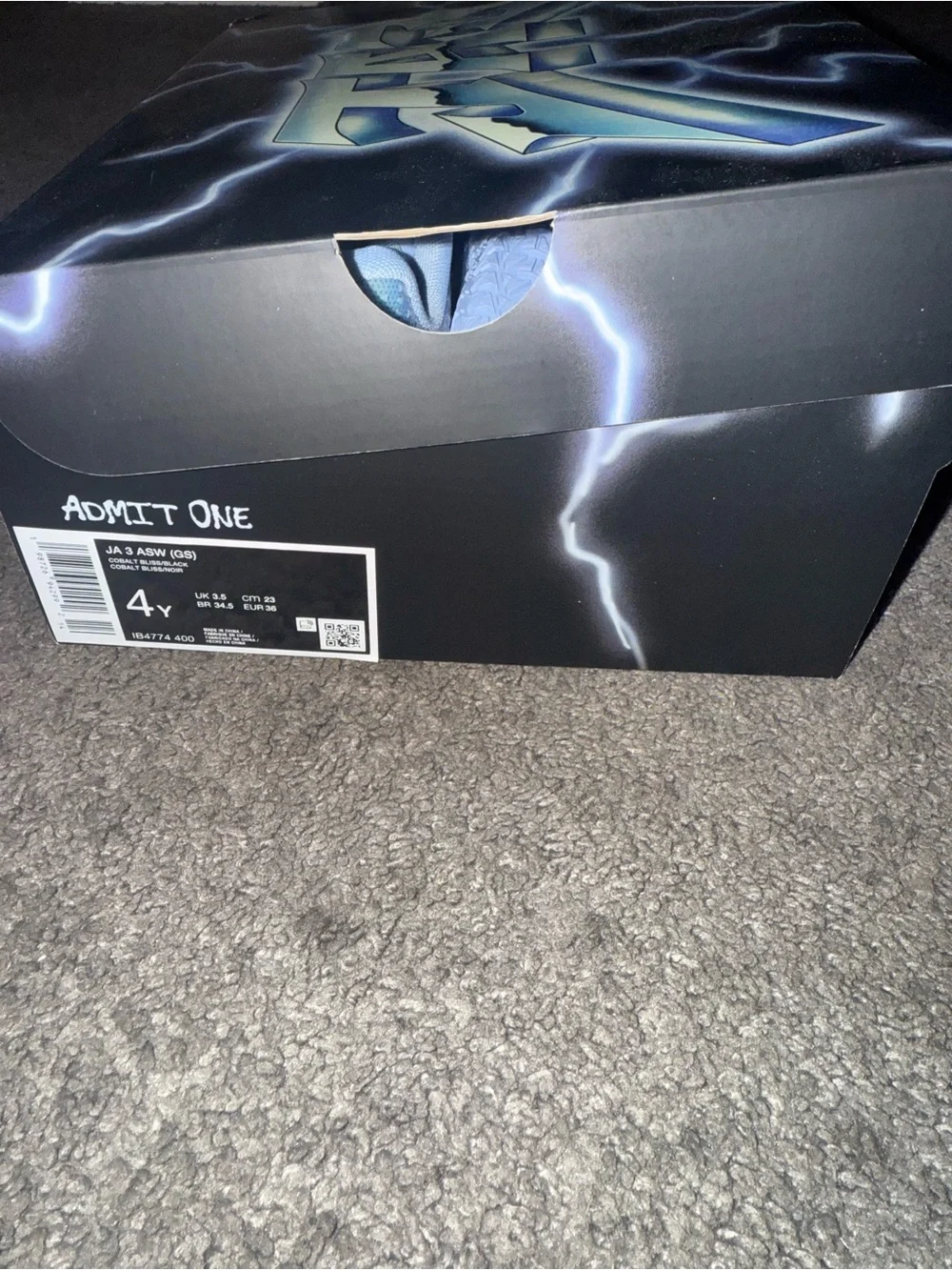 Ja Morant Warning Label - Kids Light Blue Athletic Sneakers - Picture 2 of 3